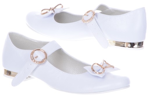 BUTY OBUWIE KOMUNIJNE BALERINKI 813 DZIEWCZĘCE 38