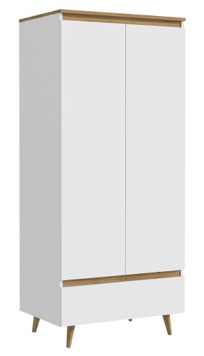 SZAFA UBRANIOWA GARDEROBA NORGE 05 BIAŁA DĄB 85CM
