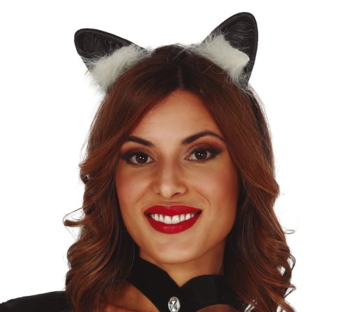 OPASKA USZY KOTA KOTKA Z PUSZKIEM HALLOWEEN