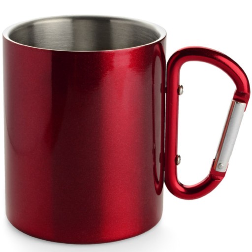 METALOWY KUBEK PODRÓŻNY Z KARABIŃCZYKIEM 280 ml