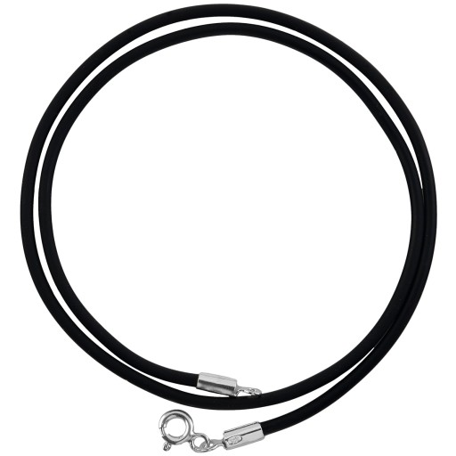 Naszyjnik rzemyk kauczuk 40 cm 1,5 mm srebro 925
