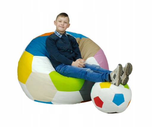 KOLOROWA PUFA Z PODNÓŻKIEM 550L XXXL GRANULAT EPS