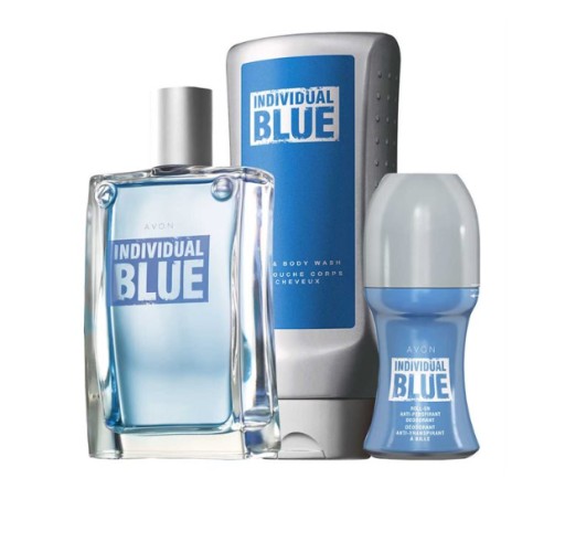 Zestaw AVON Individual Blue Perfumy + Żel + kulka