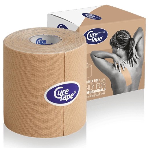 Tasma do kinesiotapingu tejpy CURETAPE kinesiology tape SZEROKIE 7,5 CM