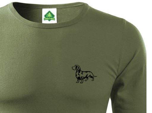 Longsleeve z rękawem khaki Jamnik Szorstkowłosy