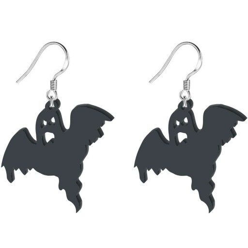 KOLCZYKI duszki DUCHY czarne HALLOWEEN para