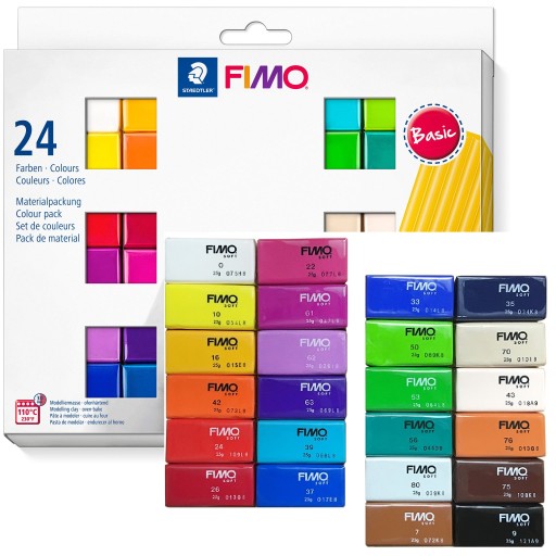 FIMO SOFT MASA PLASTYCZNA ZESTAW 24 KOL. BASIC