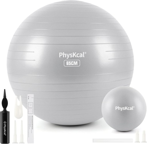 PhysKcal Piłki gimnastyczne 65 cm i 23cm szare
