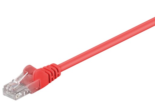 Kabel LAN Patchcord CAT 5E U/UTP czerwony 3m
