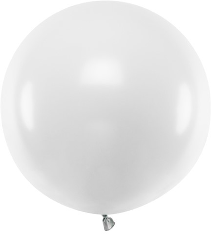 BALON GIGANT OLBRZYM KULA BIAŁY PASTELOWY NA ŚLUB WESELE KOMUNIE 60 CM XL