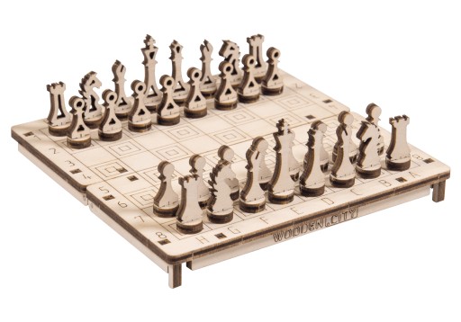 Drewniane Puzzle 3D - Gra Szachy i Warcaby 2w1 z D