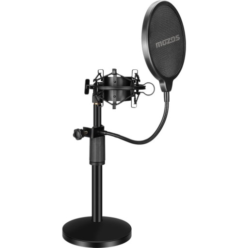 Statyw biurkowy prosty do mikrofonu MOZOS MKIT-STAND STABILNY PopFiltr KOSZ