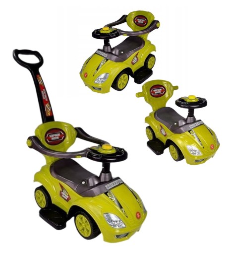 JEŹDZIK CHODZIK PCHACZ AUTKO SUPER CAR 3w1 ŻÓŁTY
