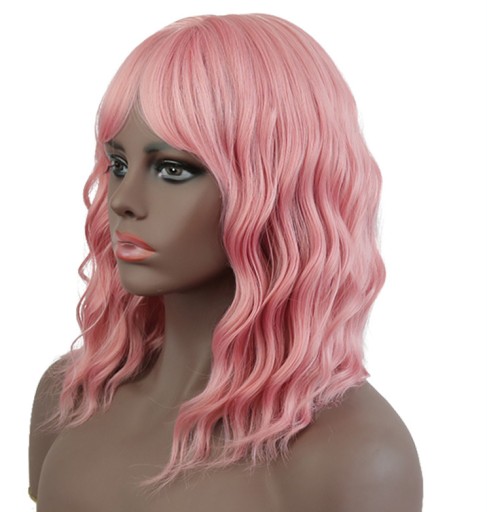 PERUKA COSPLAY 35 CM BOB GLAM ROCK RÓŻOWY + GRATIS