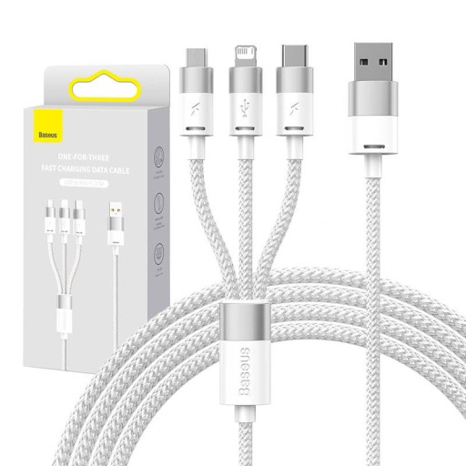 BASEUS PRZEWÓD DO IPHONE USB TYPU C MICRO LIGHTNING QUICK CHARGE 3.5A 1,2M