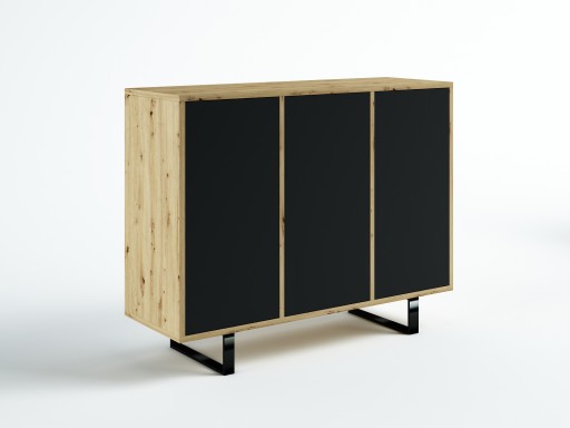 KOMODA LOFT 120 3D HALIFAX /CZARNY MAT EGGER