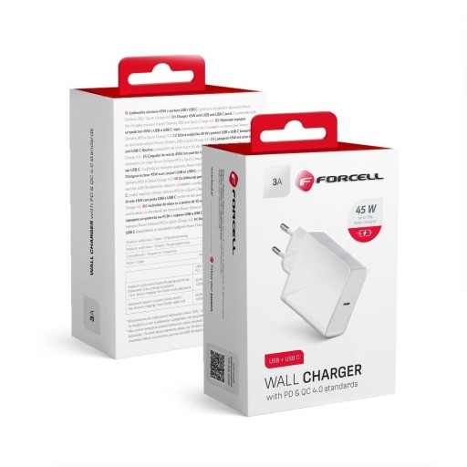 Ładowarka sieciowa Forcell 45W PD USB typ C 3000 mAh 20 V