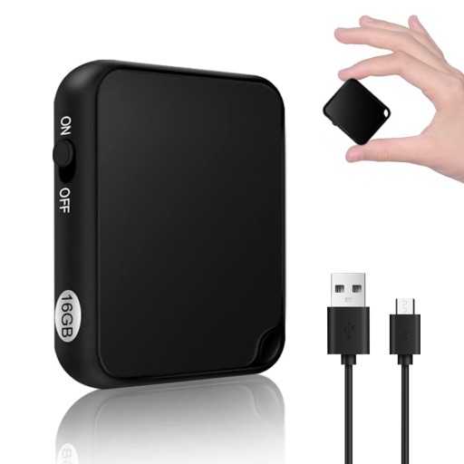 MINI REJESTRATOR AUDIO Z MP3 I FUNKCJĄ NAGRYWANIA JEDNYM DOTKNIĘCIEM 16G
