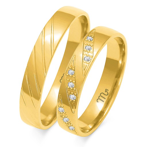 ZŁOTE OBRĄCZKI ŚLUBNE PRÓBA 585 DIAMENT M.JOPEK