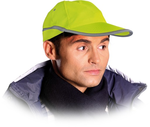 CZAPKA Z DASZKIEM ODBLASKOWA ZÓŁTA/SELEDYN CZFLUO