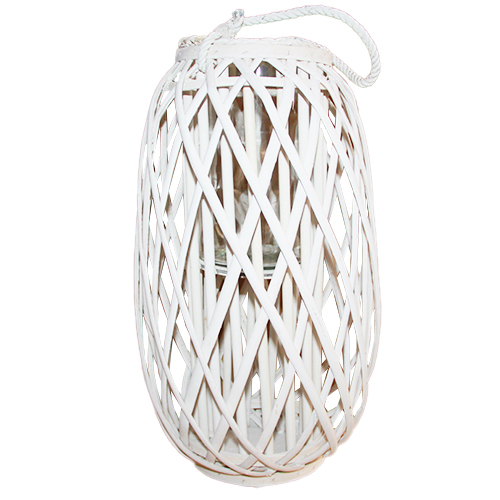 Lampion wiklina latarenka białą boho pleciona