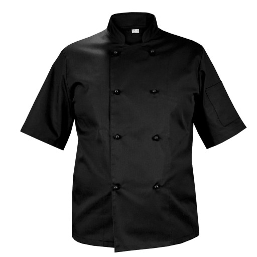 Bluza kucharska CZARNA, kitel,rękaw krótki roz.3XL