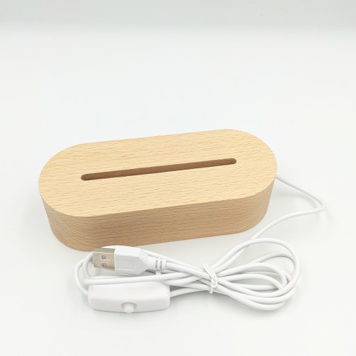 Drewniana podstawka LED owalna 3000K USB