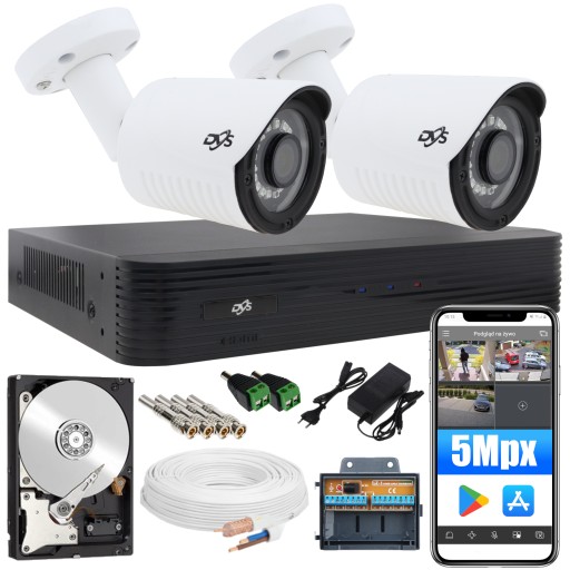 ZESTAW DO MONITORINGU 2 KAMERY ZEWNĘTRZNE 5MPX METALOWE Z PROMIENNIKIEK IR