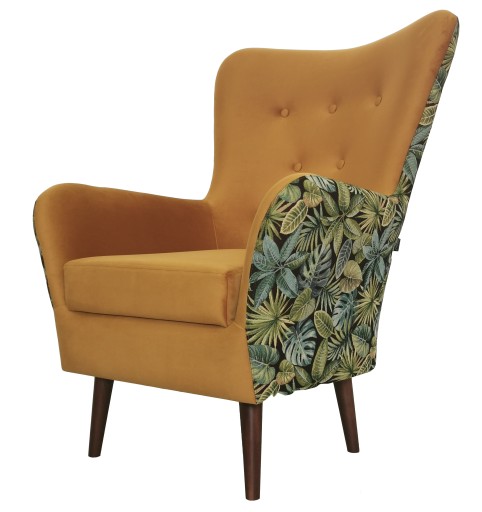 FOTEL uszak CARMO retro GLAMOUR skandynawski