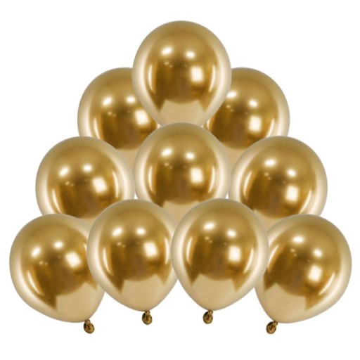 Balony Złote Lśniące na Wesele Ślub Poprawiny Girlanda Balonowa 12cm 10szt