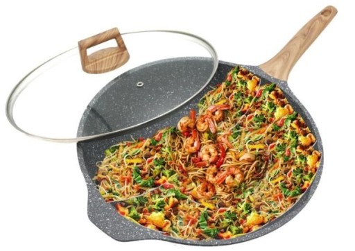 Patelnia WOK Głęboka z Pokrywą 32 cm