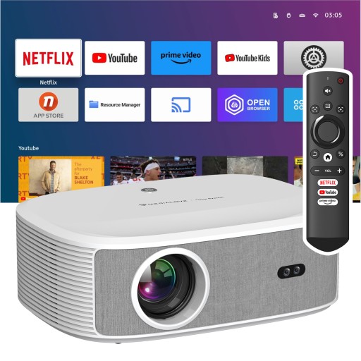 PROJEKTOR RZUTNIK 24000lm LED FULL HD 4K SMART TV WIFI AUTOFOCUS KOREKCJA