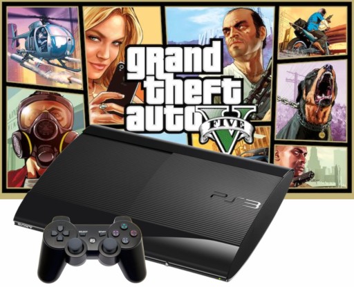 PLAYSTATION 3 SUPER SLIM 500GB + PAD + GTA V PL |PS3| 5