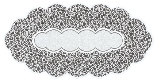 BIEŻNIK ŻAKARDOWY OWAL BIAŁY 50x100 cm 249931