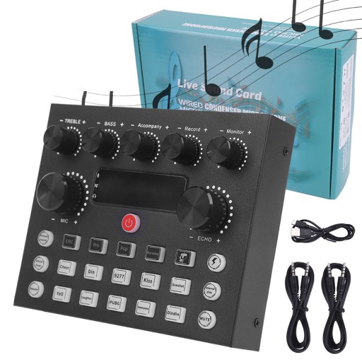 V8S MIKSER AUDIO KONSOLETA USB BLUETOOTH5.0 INTELIGENTNA REDUKCJA SZUMÓW