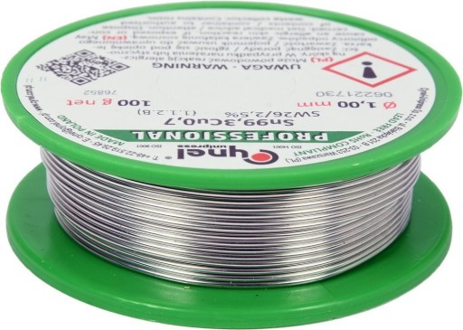 Spoiwo, drut lutowniczy z topnikiem 1,0mm 100g