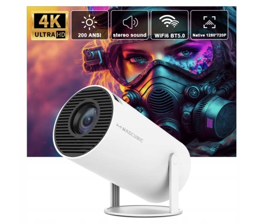 MINI PRZENOŚNY PROJEKTOR 4K + SMART TV BOX ANDROID KOMPAKTOWY