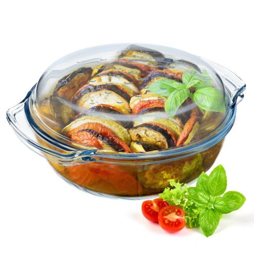 NACZYNIE ŻAROODPORNE Z POKRYWKĄ 2,4L SZKLANE