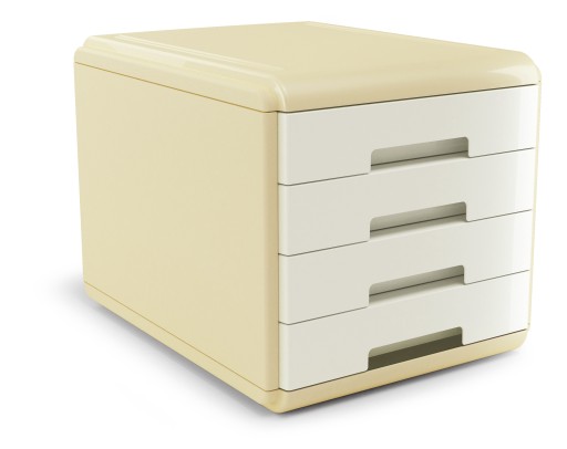 ORGANIZER pojemnik na DOKUMENTY papier format A4 szuflady Vintage kremowy