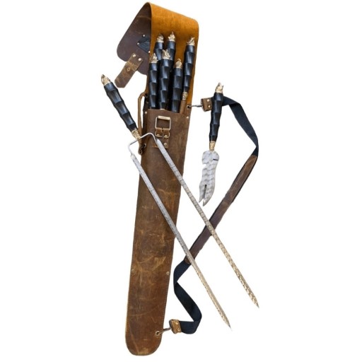 Zestaw grilla ŁAPA NIEDŹWIEDZIA skórzane etui K-4L handmade Gorillas BBQ