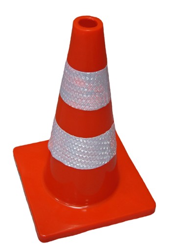 PACHOŁEK DROGOWY Z PCV DWIE TAŚMY ODBLASKOWE 45cm