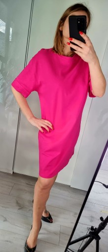 sukienka różowa duzy tshirt zara rozmiar M 38