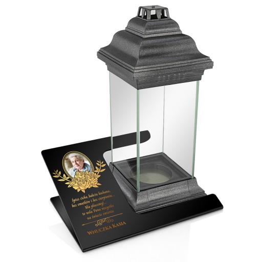 Statuetka pod znicz NADRUK LAMPION XXL dla babci