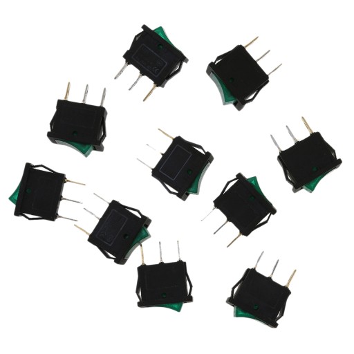10 sztuk 3pin zielona dioda LED długi prostok