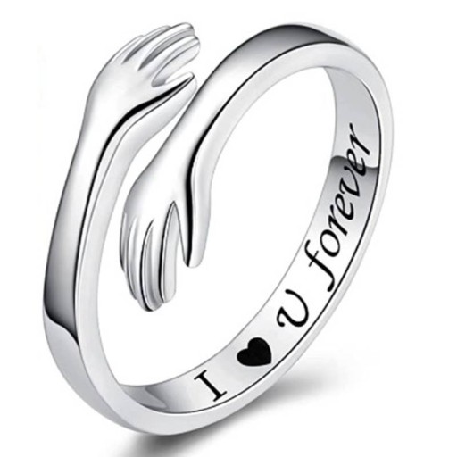 Pierścionek Embrace z napisem I U FOREVER