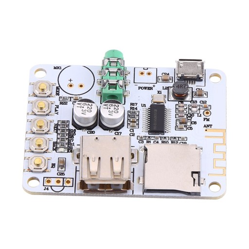 Nowy odbiornik audio Bluetooth wzmacniacz mikrofonowy USB TF FM dekoder MP3