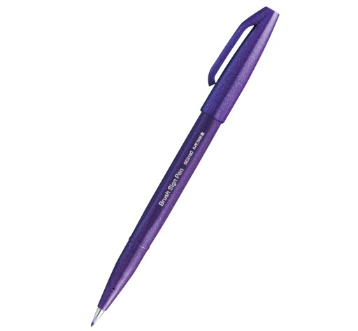 Pisak pędzelkowy PENTEL SES15C fioletowy