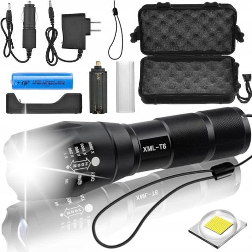 LATARKA LED CREE XML-T6 - ZOOM - MOCNA - W PUDEŁKU