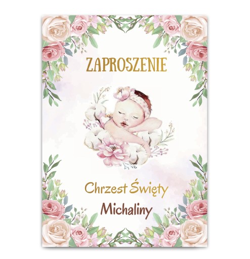 ZAPROSZENIA na Chrzest Święty dla Dziewczynki Imię