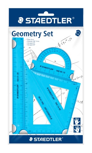 STAEDTLER zestaw geometryczny linijka ekierka 4el.